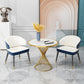 Glam 1/3/4/5 Pieces Dining Set Marble Dining Table Set for Dining Areas 3 Pieces: Table, 2 Beige Chairs Clearhalo 'Dining Room Sets' 'Dining Tables & Seating' 'dining_room_set' 'Furniture' 'furniture_dining_room_set' 'Kitchen & Dining Furniture' 4760101