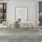Glam 1/5/6/7 Pieces Dinette Set with White Sintered Stone Top Rectangle Dining Table Set Clearhalo 'Dining Room Sets' 'Dining Tables & Seating' 'dining_room_set' 'furn' 'furn_dining_room_set' 'Furniture' 'furniture_dining_room_set' 'Kitchen & Dining Furniture' 4760112