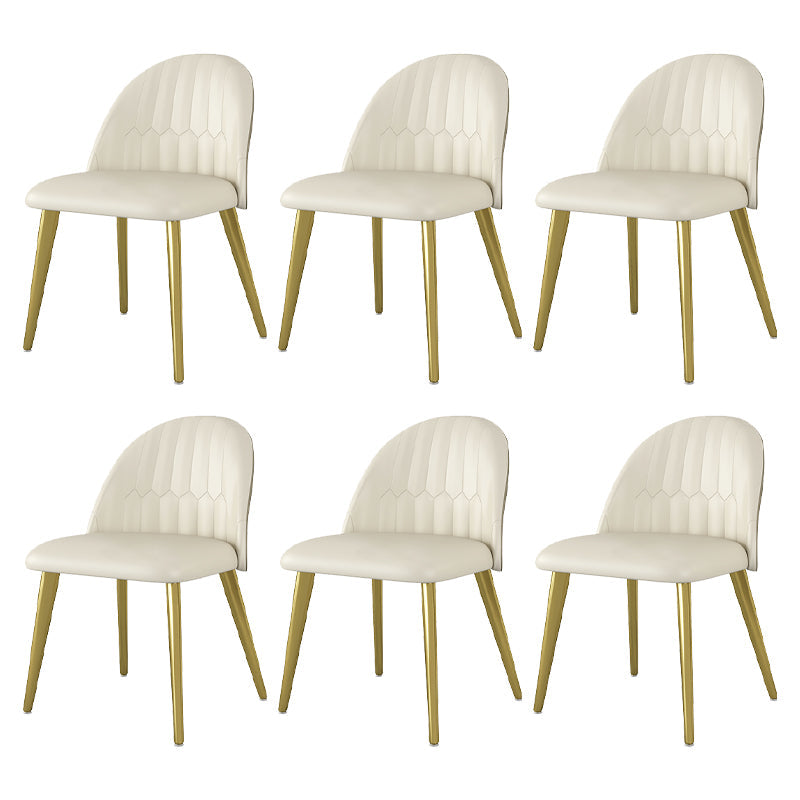 Glam 1/5/6/7 Pieces Dinette Set with White Sintered Stone Top Rectangle Dining Table Set 6 Beige Chairs Clearhalo 'Dining Room Sets' 'Dining Tables & Seating' 'dining_room_set' 'furn' 'furn_dining_room_set' 'Furniture' 'furniture_dining_room_set' 'Kitchen & Dining Furniture' 4760117