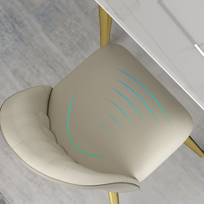 Glam 1/5/6/7 Pieces Dinette Set with White Sintered Stone Top Rectangle Dining Table Set Clearhalo 'Dining Room Sets' 'Dining Tables & Seating' 'dining_room_set' 'furn' 'furn_dining_room_set' 'Furniture' 'furniture_dining_room_set' 'Kitchen & Dining Furniture' 4760121