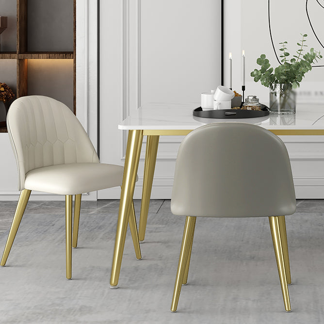 Glam 1/5/6/7 Pieces Dinette Set with White Sintered Stone Top Rectangle Dining Table Set Clearhalo 'Dining Room Sets' 'Dining Tables & Seating' 'dining_room_set' 'furn' 'furn_dining_room_set' 'Furniture' 'furniture_dining_room_set' 'Kitchen & Dining Furniture' 4760122