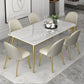 Glam 1/5/6/7 Pieces Dinette Set with White Sintered Stone Top Rectangle Dining Table Set Clearhalo 'Dining Room Sets' 'Dining Tables & Seating' 'dining_room_set' 'furn' 'furn_dining_room_set' 'Furniture' 'furniture_dining_room_set' 'Kitchen & Dining Furniture' 4760124