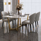 Glam Style 1/4/5/6/7 Pieces Dining Set Sintered Stone Dining Table Set for Dining Areas 5 Pieces: Table, 4 Chairs Clearhalo 'Dining Room Sets' 'Dining Tables & Seating' 'dining_room_set' 'furn' 'furn_dining_room_set' 'Furniture' 'furniture_dining_room_set' 'Kitchen & Dining Furniture' 4760148