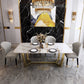 Glam Style 1/4/5/6/7 Pieces Dining Set Sintered Stone Dining Table Set for Dining Areas Clearhalo 'Dining Room Sets' 'Dining Tables & Seating' 'dining_room_set' 'furn' 'furn_dining_room_set' 'Furniture' 'furniture_dining_room_set' 'Kitchen & Dining Furniture' 4760156