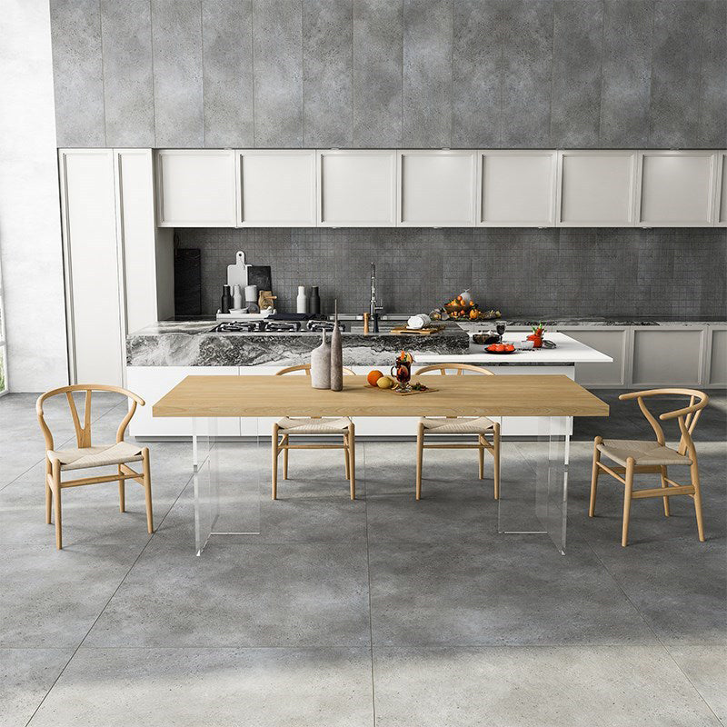 Modern 1/2/5 Pieces Rectangle Dining Table Set Solid Wood Dining Table with Chairs Clearhalo 'Dining Room Sets' 'Dining Tables & Seating' 'dining_room_set' 'furn' 'furn_dining_room_set' 'Furniture' 'furniture_dining_room_set' 'Kitchen & Dining Furniture' 4760166