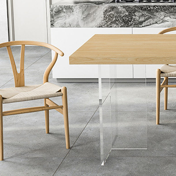 Modern 1/2/5 Pieces Rectangle Dining Table Set Solid Wood Dining Table with Chairs Clearhalo 'Dining Room Sets' 'Dining Tables & Seating' 'dining_room_set' 'furn' 'furn_dining_room_set' 'Furniture' 'furniture_dining_room_set' 'Kitchen & Dining Furniture' 4760172