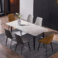 Modern 1/2/4/7 Pieces Dinette Set with Grey Sintered Stone Top Rectangle Dining Table Set 7 Pieces: Table, 4 Grey+2 Brown Chairs Clearhalo 'Dining Room Sets' 'Dining Tables & Seating' 'dining_room_set' 'furn' 'furn_dining_room_set' 'Furniture' 'furniture_dining_room_set' 'Kitchen & Dining Furniture' 4760187