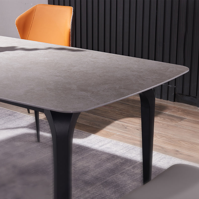 Modern 1/2/4/7 Pieces Dinette Set with Grey Sintered Stone Top Rectangle Dining Table Set Clearhalo 'Dining Room Sets' 'Dining Tables & Seating' 'dining_room_set' 'furn' 'furn_dining_room_set' 'Furniture' 'furniture_dining_room_set' 'Kitchen & Dining Furniture' 4760195