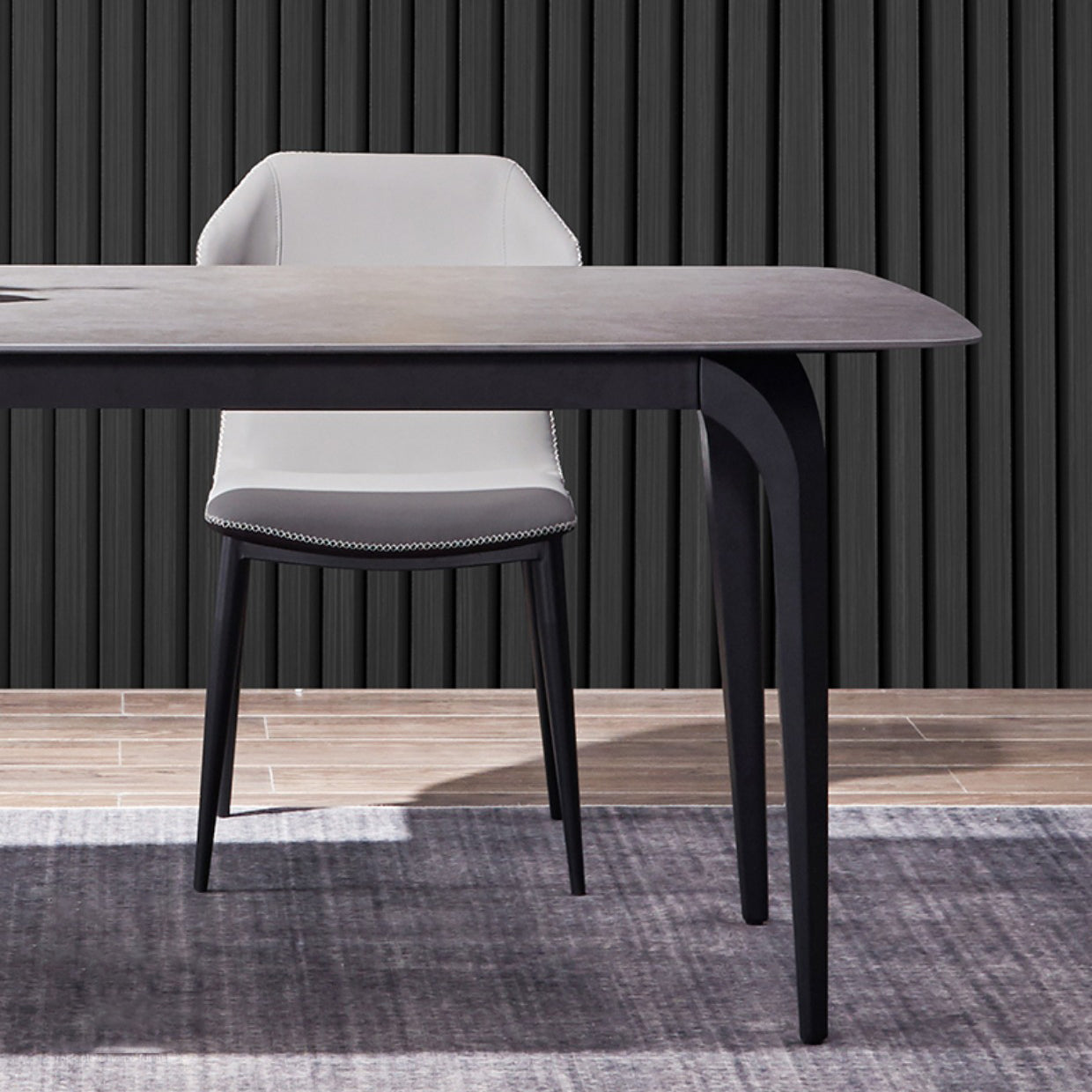 Modern 1/2/4/7 Pieces Dinette Set with Grey Sintered Stone Top Rectangle Dining Table Set Clearhalo 'Dining Room Sets' 'Dining Tables & Seating' 'dining_room_set' 'furn' 'furn_dining_room_set' 'Furniture' 'furniture_dining_room_set' 'Kitchen & Dining Furniture' 4760197