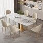 Luxury 1/4/5/7 Pieces Rectangle Dining Set Sintered Stone Top Dining Table with Chairs 7 Pieces: Table, 6 Chairs Clearhalo 'Dining Room Sets' 'Dining Tables & Seating' 'dining_room_set' 'furn' 'furn_dining_room_set' 'Furniture' 'furniture_dining_room_set' 'Kitchen & Dining Furniture' 4760210