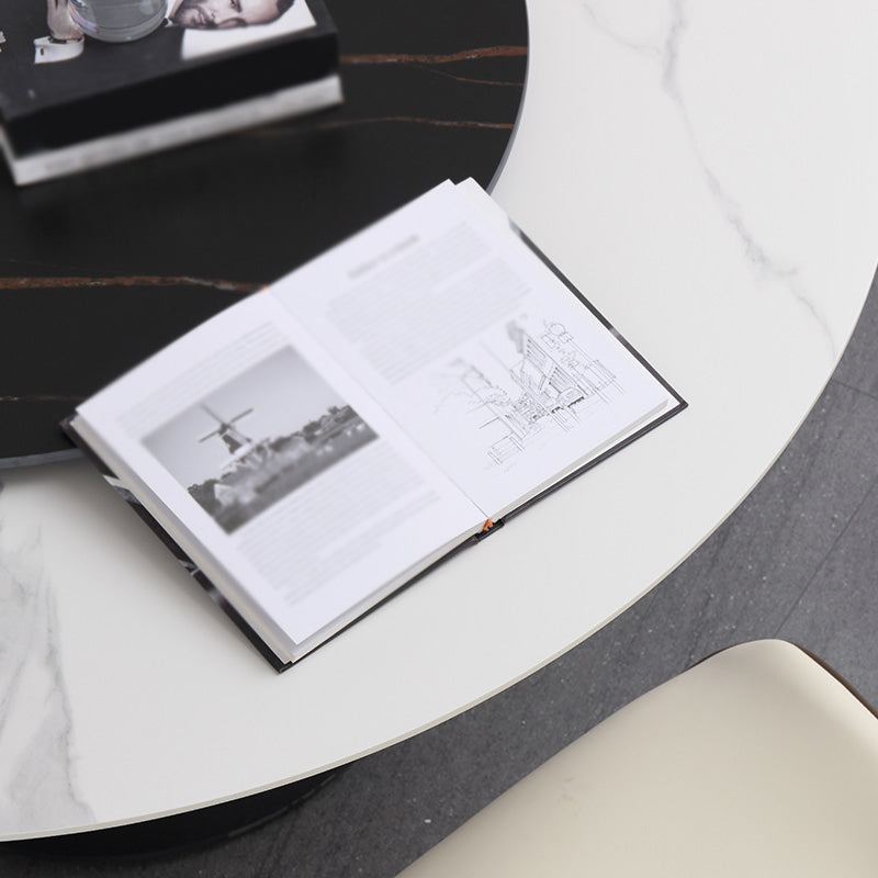 Modern 1/3/4/5/7 Pieces Dinette Set with White Sintered Stone Top Round Dining Table Set Clearhalo 'Dining Room Sets' 'Dining Tables & Seating' 'dining_room_set' 'furn' 'furn_dining_room_set' 'Furniture' 'furniture_dining_room_set' 'Kitchen & Dining Furniture' 4760246