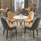 Glam Style 1/3/4/5 Pieces Dining Set Sintered Stone Dining Table Set 5 Pieces: Table, 4 Orange Chairs Clearhalo 'Dining Room Sets' 'Dining Tables & Seating' 'dining_room_set' 'Furniture' 'furniture_dining_room_set' 'Kitchen & Dining Furniture' 4760252
