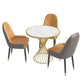 Glam Style 1/3/4/5 Pieces Dining Set Sintered Stone Dining Table Set 4 Pieces: Table, 3 Orange Chairs Clearhalo 'Dining Room Sets' 'Dining Tables & Seating' 'dining_room_set' 'Furniture' 'furniture_dining_room_set' 'Kitchen & Dining Furniture' 4760257