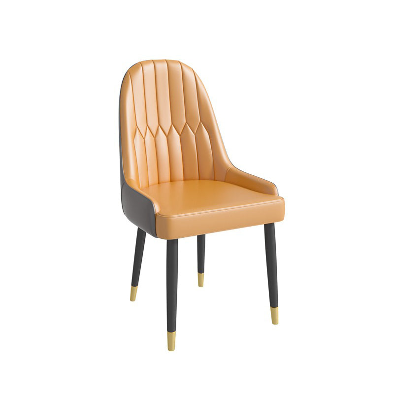 Glam Style 1/3/4/5 Pieces Dining Set Sintered Stone Dining Table Set 1 Orange Chair Clearhalo 'Dining Room Sets' 'Dining Tables & Seating' 'dining_room_set' 'Furniture' 'furniture_dining_room_set' 'Kitchen & Dining Furniture' 4760258