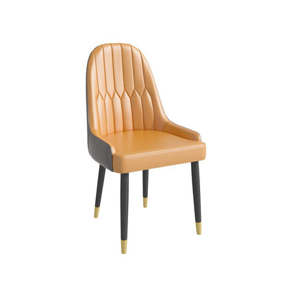 Glam Style 1/3/4/5 Pieces Dining Set Sintered Stone Dining Table Set 1 Orange Chair Clearhalo 'Dining Room Sets' 'Dining Tables & Seating' 'dining_room_set' 'Furniture' 'furniture_dining_room_set' 'Kitchen & Dining Furniture' 4760258