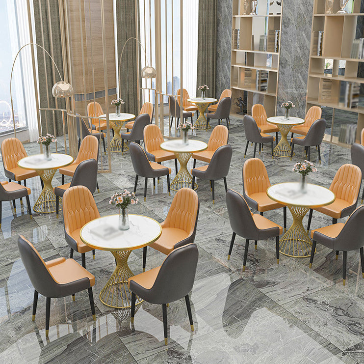 Glam Style 1/3/4/5 Pieces Dining Set Sintered Stone Dining Table Set Clearhalo 'Dining Room Sets' 'Dining Tables & Seating' 'dining_room_set' 'Furniture' 'furniture_dining_room_set' 'Kitchen & Dining Furniture' 4760265