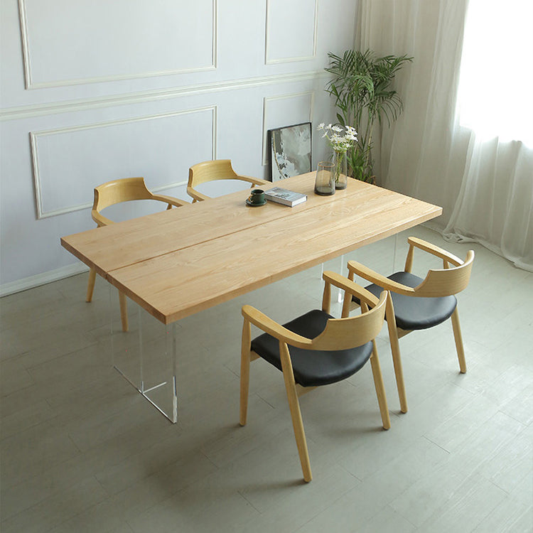 Solid Wood Top Dining Table Rectangle Pine Wood Table with Sled Base Clearhalo 'Dining Tables & Seating' 'Dining Tables' 'dining_table' 'furn' 'furn_dining_table' 'Furniture' 'furniture_dining_table' 'Kitchen & Dining Furniture' 'kitchen' 'kitchen_dining_table' 4760333