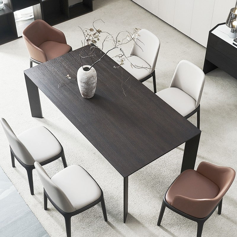 Modern Pine Wood Table for Restaurant Rectangle Black Dining Table with 4 Legs Clearhalo 'Dining Tables & Seating' 'Dining Tables' 'dining_table' 'furn' 'furn_dining_table' 'Furniture' 'furniture_dining_table' 'Kitchen & Dining Furniture' 'kitchen' 'kitchen_dining_table' 4760351