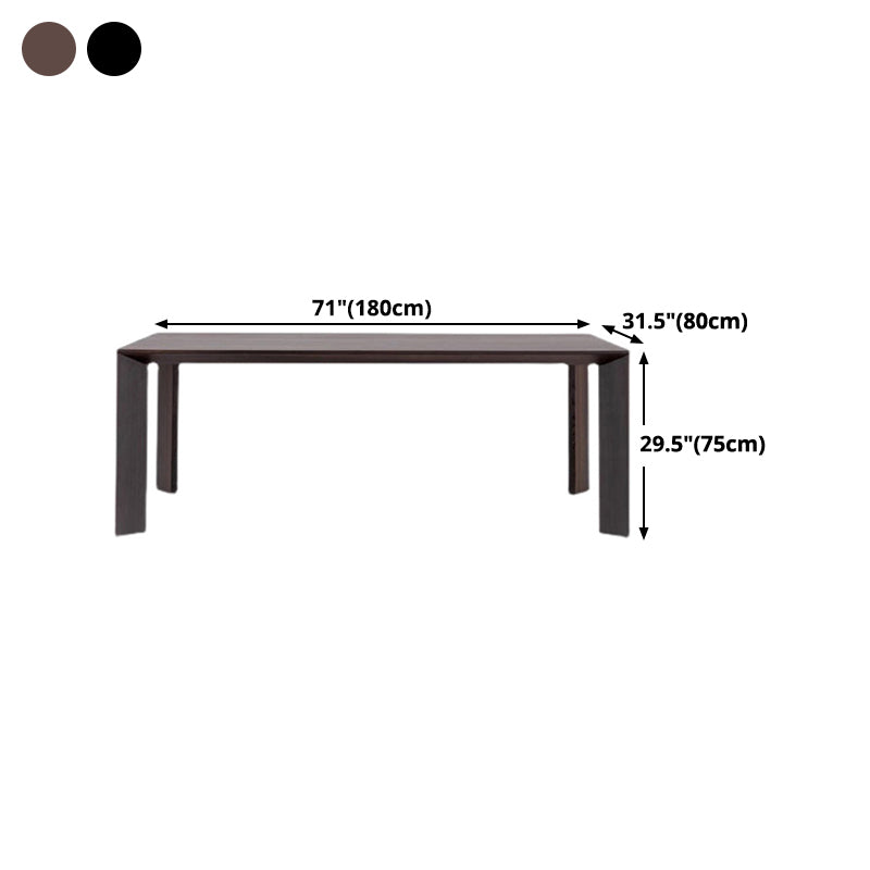 Modern Pine Wood Table for Restaurant Rectangle Black Dining Table with 4 Legs Clearhalo 'Dining Tables & Seating' 'Dining Tables' 'dining_table' 'furn' 'furn_dining_table' 'Furniture' 'furniture_dining_table' 'Kitchen & Dining Furniture' 'kitchen' 'kitchen_dining_table' 4760355