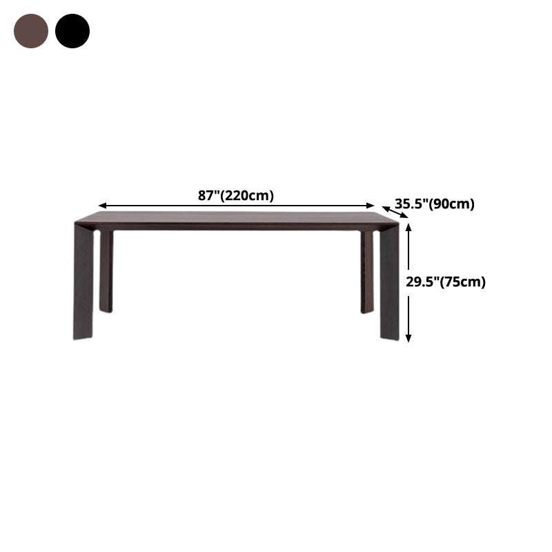 Modern Pine Wood Table for Restaurant Rectangle Black Dining Table with 4 Legs Clearhalo 'Dining Tables & Seating' 'Dining Tables' 'dining_table' 'furn' 'furn_dining_table' 'Furniture' 'furniture_dining_table' 'Kitchen & Dining Furniture' 'kitchen' 'kitchen_dining_table' 4760357