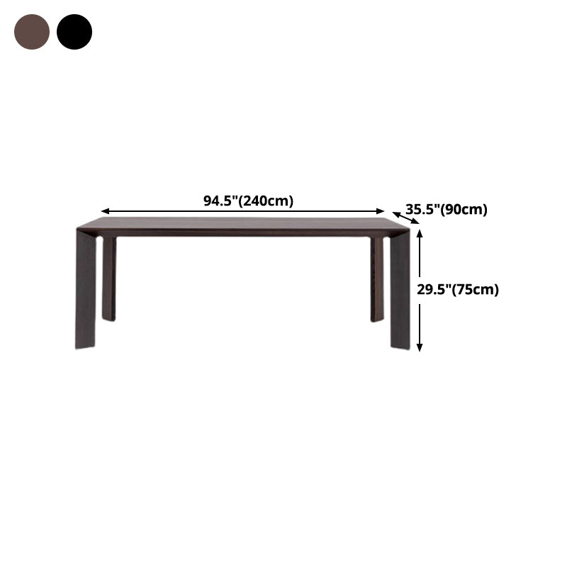 Modern Pine Wood Table for Restaurant Rectangle Black Dining Table with 4 Legs Clearhalo 'Dining Tables & Seating' 'Dining Tables' 'dining_table' 'furn' 'furn_dining_table' 'Furniture' 'furniture_dining_table' 'Kitchen & Dining Furniture' 'kitchen' 'kitchen_dining_table' 4760358
