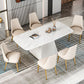 Sintered Stone Dining Table Traditional Luxury Dining Table with Pedestal Base Clearhalo 'Dining Tables & Seating' 'Dining Tables' 'dining_table' 'furn' 'furn_dining_table' 'Furniture' 'furniture_dining_table' 'Kitchen & Dining Furniture' 'kitchen' 'kitchen_dining_table' 4760359