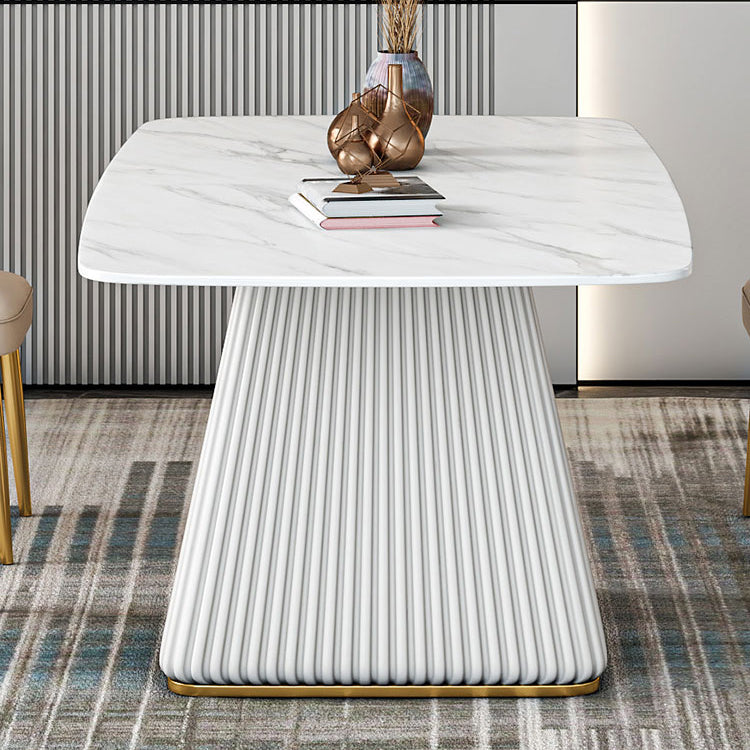 Sintered Stone Dining Table Traditional Luxury Dining Table with Pedestal Base Clearhalo 'Dining Tables & Seating' 'Dining Tables' 'dining_table' 'furn' 'furn_dining_table' 'Furniture' 'furniture_dining_table' 'Kitchen & Dining Furniture' 'kitchen' 'kitchen_dining_table' 4760367