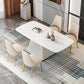 Sintered Stone Dining Table Traditional Luxury Dining Table with Pedestal Base Clearhalo 'Dining Tables & Seating' 'Dining Tables' 'dining_table' 'furn' 'furn_dining_table' 'Furniture' 'furniture_dining_table' 'Kitchen & Dining Furniture' 'kitchen' 'kitchen_dining_table' 4760370