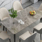 Traditional Luxury Rectangle Dining Table Stone Dinner Table with 4-foot Clearhalo 'Dining Tables & Seating' 'Dining Tables' 'dining_table' 'furn' 'furn_dining_table' 'Furniture' 'furniture_dining_table' 'Kitchen & Dining Furniture' 'kitchen' 'kitchen_dining_table' 4760382