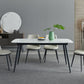 Rectangle Industrial Dining Table Fixed Table with Marble for Dining Room 55.1"L x 31.5"W x 29.5"H Without Chairs Clearhalo 'Dining Tables & Seating' 'Dining Tables' 'dining_table' 'furn' 'furn_dining_table' 'Furniture' 'furniture_dining_table' 'Kitchen & Dining Furniture' 'kitchen' 'kitchen_dining_table' 4760413