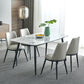 Rectangle Industrial Dining Table Fixed Table with Marble for Dining Room 78.7"L x 39.4"W x 29.5"H Without Chairs Clearhalo 'Dining Tables & Seating' 'Dining Tables' 'dining_table' 'furn' 'furn_dining_table' 'Furniture' 'furniture_dining_table' 'Kitchen & Dining Furniture' 'kitchen' 'kitchen_dining_table' 4760415