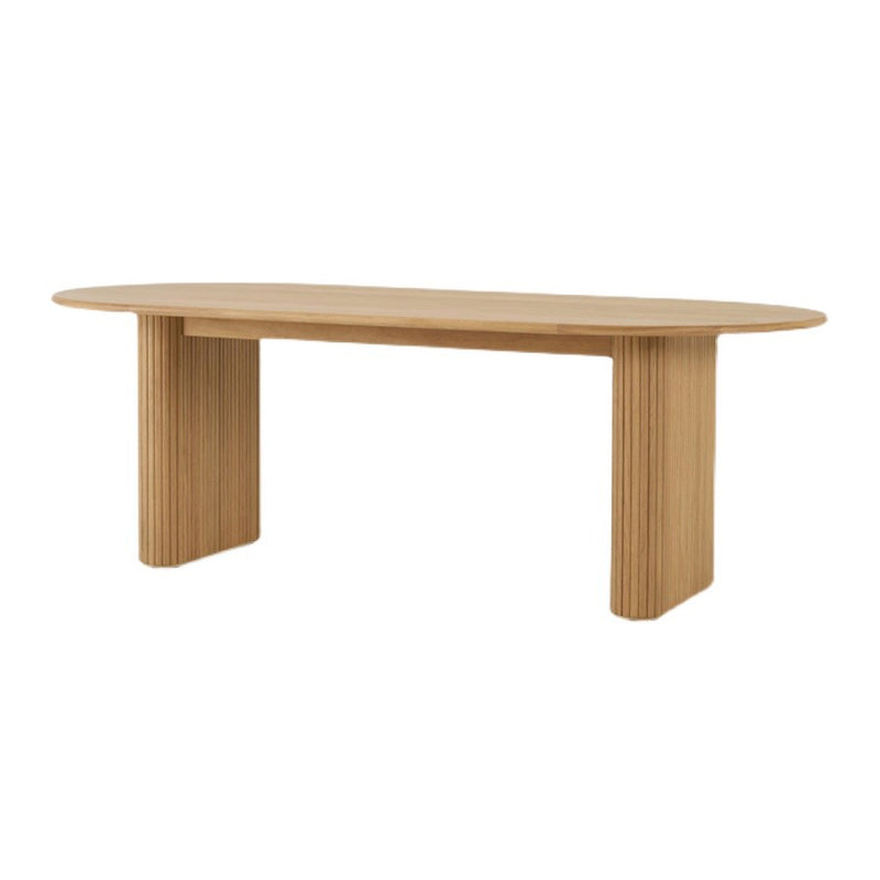 Oval Double Pedestal Modern Table Wood Color Fixed Table of Pinewood Solid Wood Without Chairs Clearhalo 'Dining Tables & Seating' 'Dining Tables' 'dining_table' 'furn' 'furn_dining_table' 'Furniture' 'furniture_dining_table' 'Kitchen & Dining Furniture' 'kitchen' 'kitchen_dining_table' 4760434
