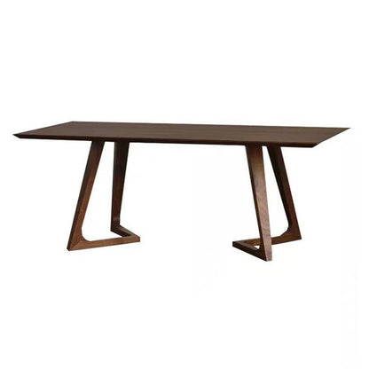 Solid Wood Top Dining Table Rectangle Pine Wood Table with Double Pedestal Base Without Chairs Clearhalo 'Dining Tables & Seating' 'Dining Tables' 'dining_table' 'furn' 'furn_dining_table' 'Furniture' 'furniture_dining_table' 'Kitchen & Dining Furniture' 'kitchen' 'kitchen_dining_table' 4760446