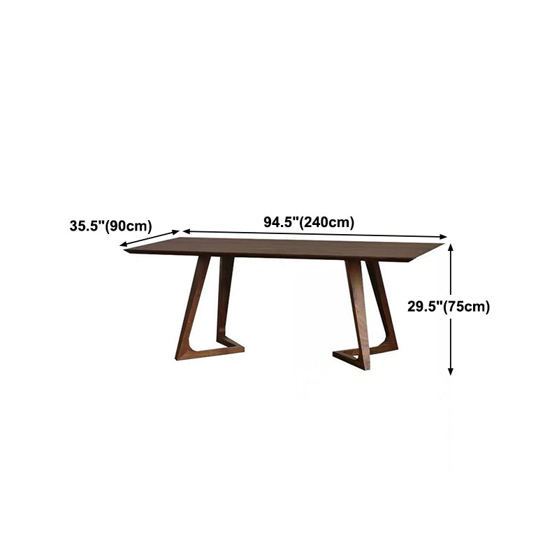 Solid Wood Top Dining Table Rectangle Pine Wood Table with Double Pedestal Base Clearhalo 'Dining Tables & Seating' 'Dining Tables' 'dining_table' 'furn' 'furn_dining_table' 'Furniture' 'furniture_dining_table' 'Kitchen & Dining Furniture' 'kitchen' 'kitchen_dining_table' 4760453