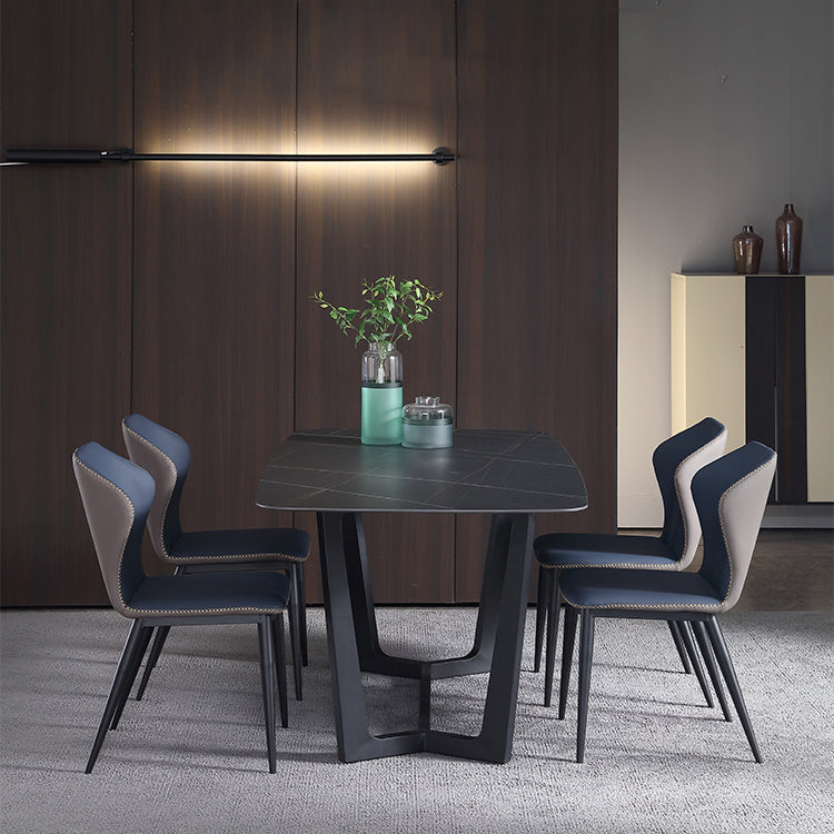 Industrial Rectangle Furniture Trestle Base Dining Site Table for Dining Room Clearhalo 'Dining Tables & Seating' 'Dining Tables' 'dining_table' 'furn' 'furn_dining_table' 'Furniture' 'furniture_dining_table' 'Kitchen & Dining Furniture' 'kitchen' 'kitchen_dining_table' 4760463