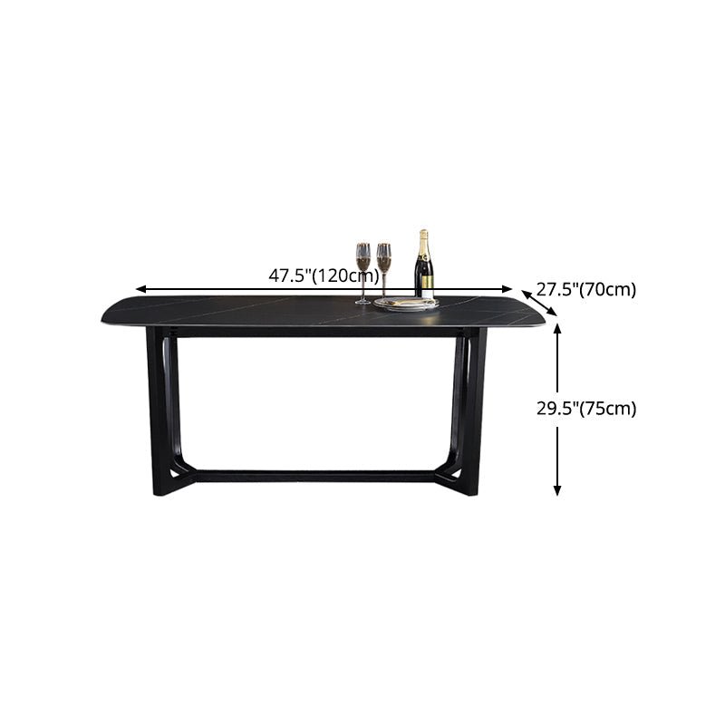 Industrial Rectangle Furniture Trestle Base Dining Site Table for Dining Room Clearhalo 'Dining Tables & Seating' 'Dining Tables' 'dining_table' 'furn' 'furn_dining_table' 'Furniture' 'furniture_dining_table' 'Kitchen & Dining Furniture' 'kitchen' 'kitchen_dining_table' 4760464