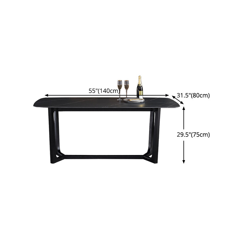 Industrial Rectangle Furniture Trestle Base Dining Site Table for Dining Room Clearhalo 'Dining Tables & Seating' 'Dining Tables' 'dining_table' 'furn' 'furn_dining_table' 'Furniture' 'furniture_dining_table' 'Kitchen & Dining Furniture' 'kitchen' 'kitchen_dining_table' 4760466