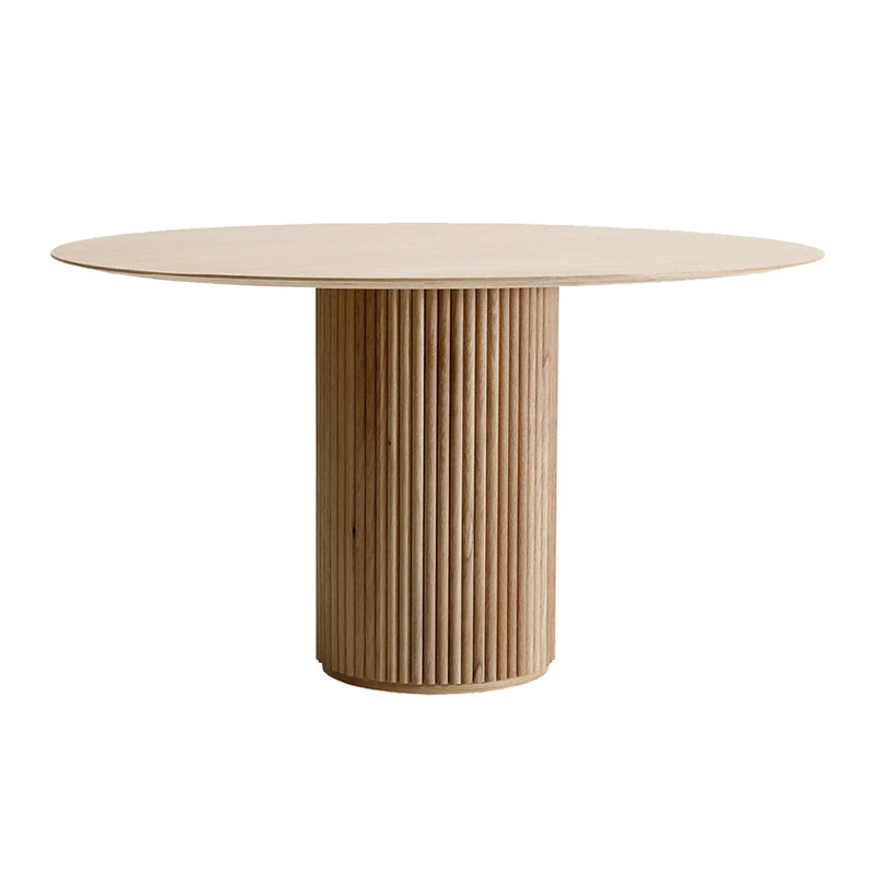 Round Shape Modern Dining Table Wood Color Fixed Table with Solid Wood Without Chairs Clearhalo 'Dining Tables & Seating' 'Dining Tables' 'dining_table' 'furn' 'furn_dining_table' 'Furniture' 'furniture_dining_table' 'Kitchen & Dining Furniture' 'kitchen' 'kitchen_dining_table' 4760474