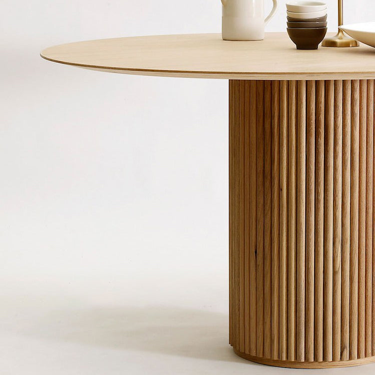 Round Shape Modern Dining Table Wood Color Fixed Table with Solid Wood Clearhalo 'Dining Tables & Seating' 'Dining Tables' 'dining_table' 'furn' 'furn_dining_table' 'Furniture' 'furniture_dining_table' 'Kitchen & Dining Furniture' 'kitchen' 'kitchen_dining_table' 4760477