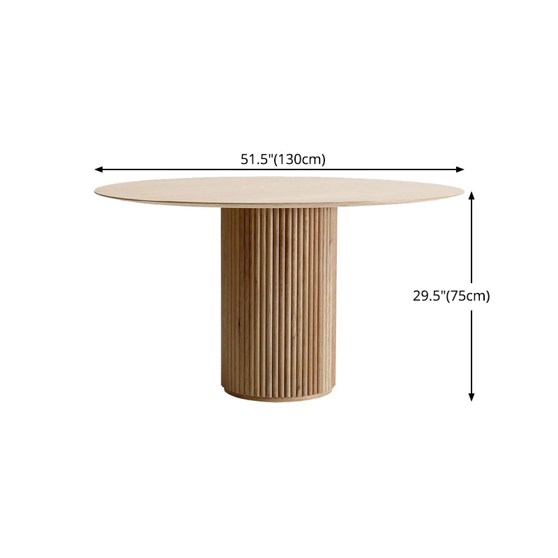 Round Shape Modern Dining Table Wood Color Fixed Table with Solid Wood Clearhalo 'Dining Tables & Seating' 'Dining Tables' 'dining_table' 'furn' 'furn_dining_table' 'Furniture' 'furniture_dining_table' 'Kitchen & Dining Furniture' 'kitchen' 'kitchen_dining_table' 4760484