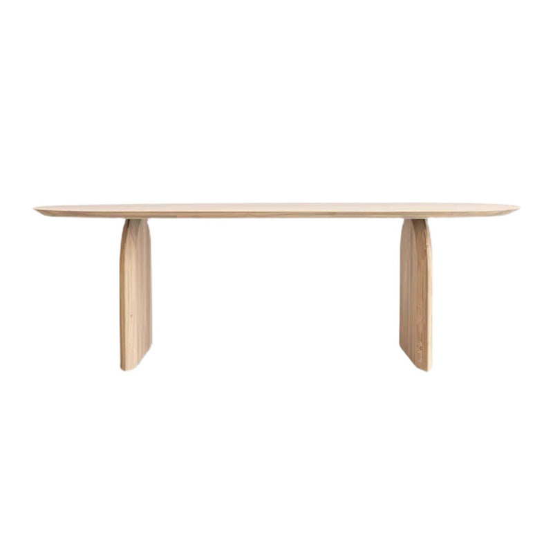 Oval Solid Wood Dining Table Modern Double Pedestal Table for Dining Room Without Chairs Clearhalo 'Dining Tables & Seating' 'Dining Tables' 'dining_table' 'furn' 'furn_dining_table' 'Furniture' 'furniture_dining_table' 'Kitchen & Dining Furniture' 'kitchen' 'kitchen_dining_table' 4760489
