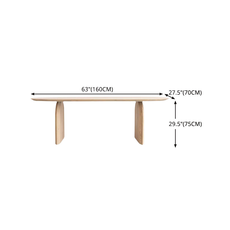 Oval Solid Wood Dining Table Modern Double Pedestal Table for Dining Room Clearhalo 'Dining Tables & Seating' 'Dining Tables' 'dining_table' 'furn' 'furn_dining_table' 'Furniture' 'furniture_dining_table' 'Kitchen & Dining Furniture' 'kitchen' 'kitchen_dining_table' 4760493