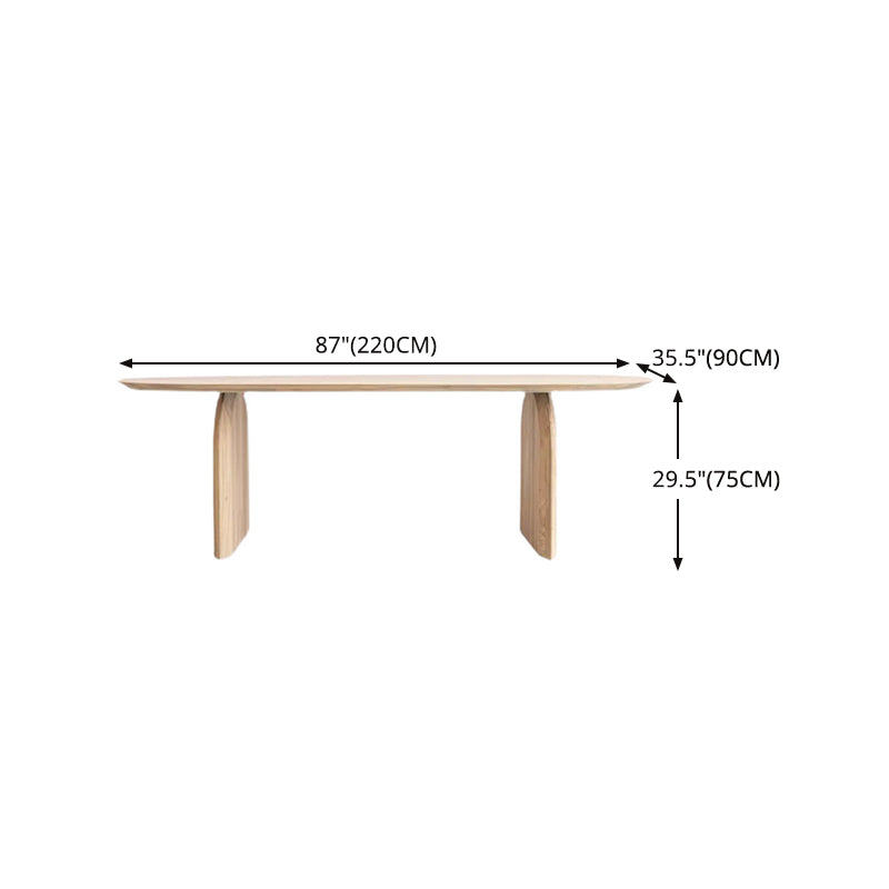 Oval Solid Wood Dining Table Modern Double Pedestal Table for Dining Room Clearhalo 'Dining Tables & Seating' 'Dining Tables' 'dining_table' 'furn' 'furn_dining_table' 'Furniture' 'furniture_dining_table' 'Kitchen & Dining Furniture' 'kitchen' 'kitchen_dining_table' 4760496