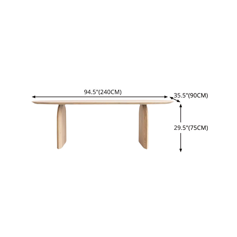 Oval Solid Wood Dining Table Modern Double Pedestal Table for Dining Room Clearhalo 'Dining Tables & Seating' 'Dining Tables' 'dining_table' 'furn' 'furn_dining_table' 'Furniture' 'furniture_dining_table' 'Kitchen & Dining Furniture' 'kitchen' 'kitchen_dining_table' 4760497