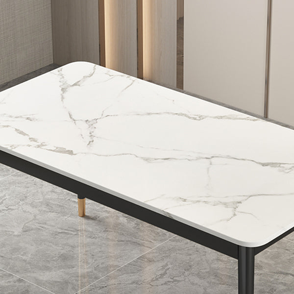 Sintered Stone Dining Table Traditional Luxury 4 Legs Table with Metal Base Clearhalo 'Dining Tables & Seating' 'Dining Tables' 'dining_table' 'furn' 'furn_dining_table' 'Furniture' 'furniture_dining_table' 'Kitchen & Dining Furniture' 'kitchen' 'kitchen_dining_table' 4760503
