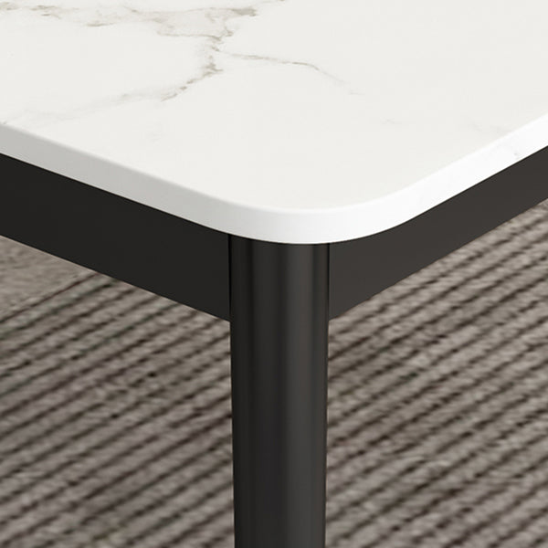 Sintered Stone Dining Table Traditional Luxury 4 Legs Table with Metal Base Clearhalo 'Dining Tables & Seating' 'Dining Tables' 'dining_table' 'furn' 'furn_dining_table' 'Furniture' 'furniture_dining_table' 'Kitchen & Dining Furniture' 'kitchen' 'kitchen_dining_table' 4760504