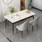 Sintered Stone Dining Table Traditional Luxury 4 Legs Table with Metal Base Clearhalo 'Dining Tables & Seating' 'Dining Tables' 'dining_table' 'furn' 'furn_dining_table' 'Furniture' 'furniture_dining_table' 'Kitchen & Dining Furniture' 'kitchen' 'kitchen_dining_table' 4760509
