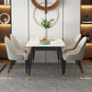 Sintered Stone Dining Table Traditional Luxury 4 Legs Table with Metal Base Clearhalo 'Dining Tables & Seating' 'Dining Tables' 'dining_table' 'furn' 'furn_dining_table' 'Furniture' 'furniture_dining_table' 'Kitchen & Dining Furniture' 'kitchen' 'kitchen_dining_table' 4760510