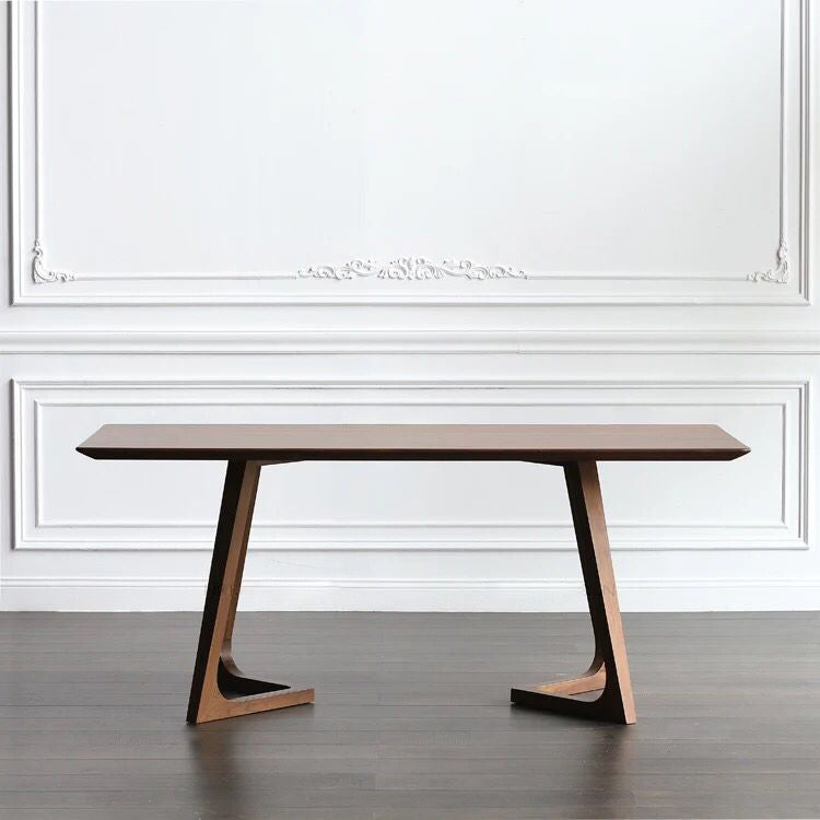 Rectangle Wood Dining Table Pine Solid Wood Table Modern with Double Pedestal Base 55.1"L x 27.6"W x 29.5"H Without Chairs Clearhalo 'Dining Tables & Seating' 'Dining Tables' 'dining_table' 'furn' 'furn_dining_table' 'Furniture' 'furniture_dining_table' 'Kitchen & Dining Furniture' 'kitchen' 'kitchen_dining_table' 4760518