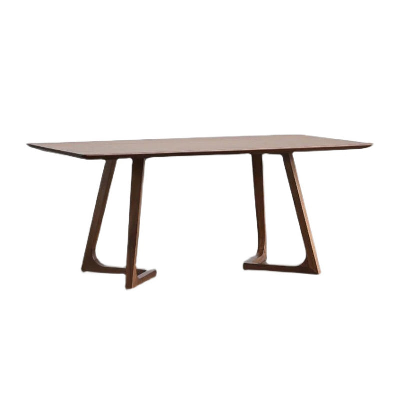 Rectangle Wood Dining Table Pine Solid Wood Table Modern with Double Pedestal Base Without Chairs Clearhalo 'Dining Tables & Seating' 'Dining Tables' 'dining_table' 'furn' 'furn_dining_table' 'Furniture' 'furniture_dining_table' 'Kitchen & Dining Furniture' 'kitchen' 'kitchen_dining_table' 4760520